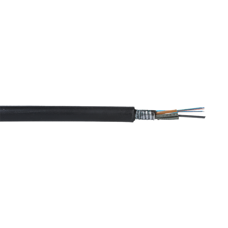 Cable óptico de cubierta unida de acero y polietileno trenzado de capa exterior GYTS