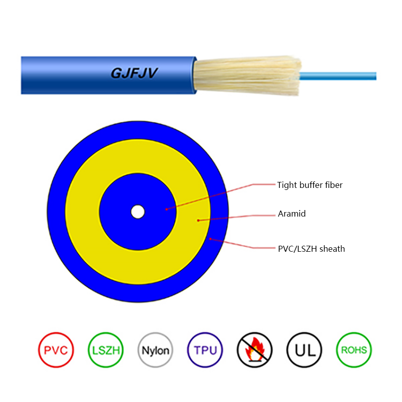 Cable óptico de alambre de puente de un solo núcleo para interiores GJFJV