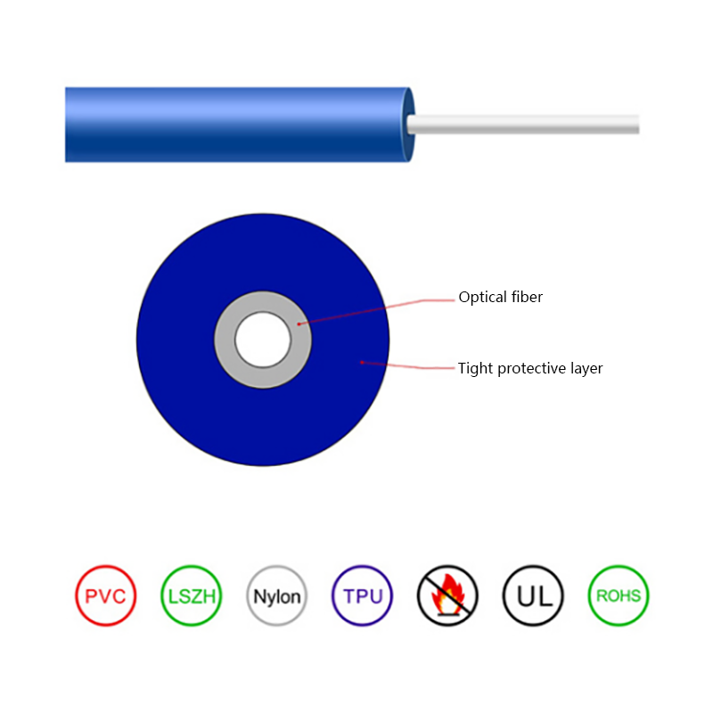 Cable de fibra óptica para interiores con amortiguación ajustada
